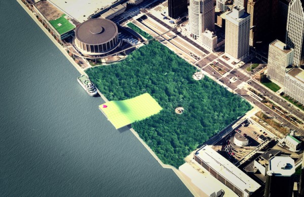 Aerial view of proposal via atelier WHY