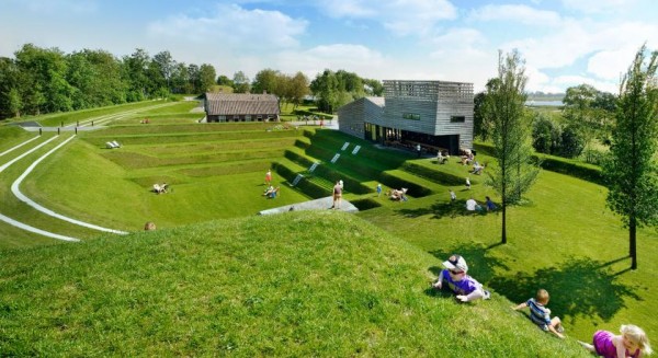 The old Fort "Werk aan 't Spoel" now transformed for picnickers. Image by Rob 't Hart via Rietveld Landscape.