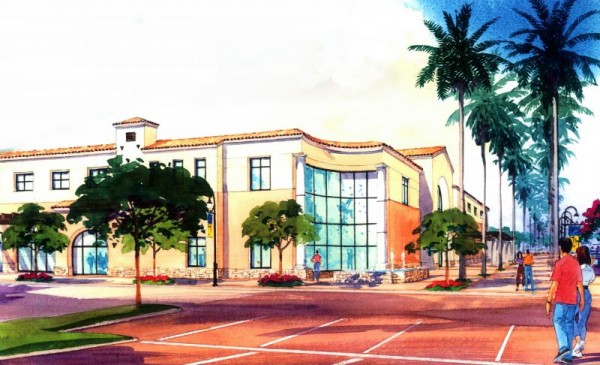 Artist's drawing of the new CBU Recreation Center. Image via California Baptist University.