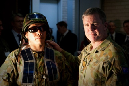 aussiesolar wearable light-weight solar panels, Australia military