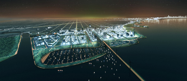 Chicago Lakeside Development, night