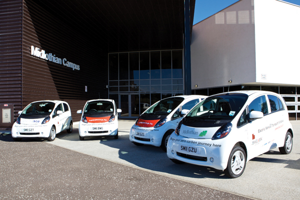 A stylish electric car in Scotland