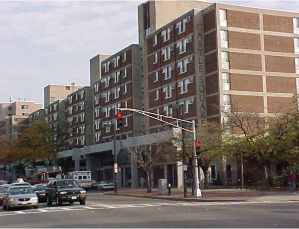 What the housing development looked like before the retrofit. Image via Castle Square Tenants Organization.