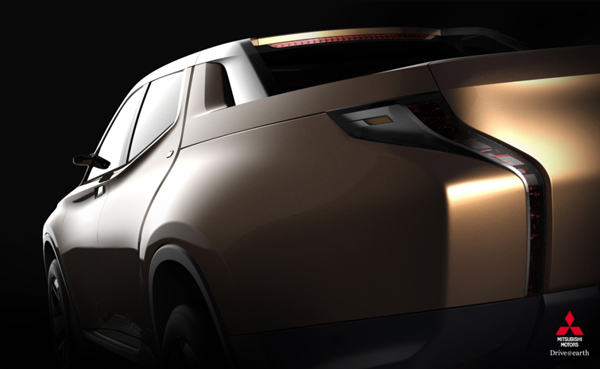 The Mitsubishi Concept GR-HEV is a sport utility truck (SUT) concept which delivers high environmental and driving performance using a front-engine, rear-wheel drive diesel-hybrid system in a pickup truck. (image via Mitsubishi Motors)