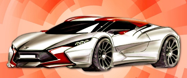 Sbarro Reach Ecologic Vehicle concept drawing