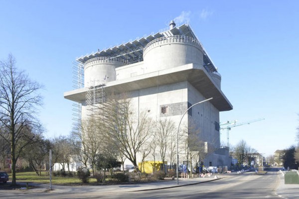 The conversion of a German former WWII bunker into a renewable energy facility is nearly complete. Image via IBA Hamburg.