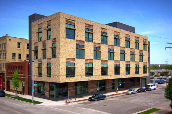 Built on a brownfield site, Milwaukee's Clock Shadow Building has been built to Living Building Challenge standards. Image via Continuum Architects + Planners.