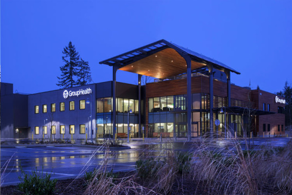 The new GroupHealth facility in Puyallup, Wash., is the first in the nation to receive the LEED-HC designation. Image via CollinsWoerman.