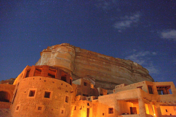 The Adrere Amellal is located in a desert land that has been inhabited for more than 10,000 years. Image by Omar Hikel via Adrere Amellal Hotel.