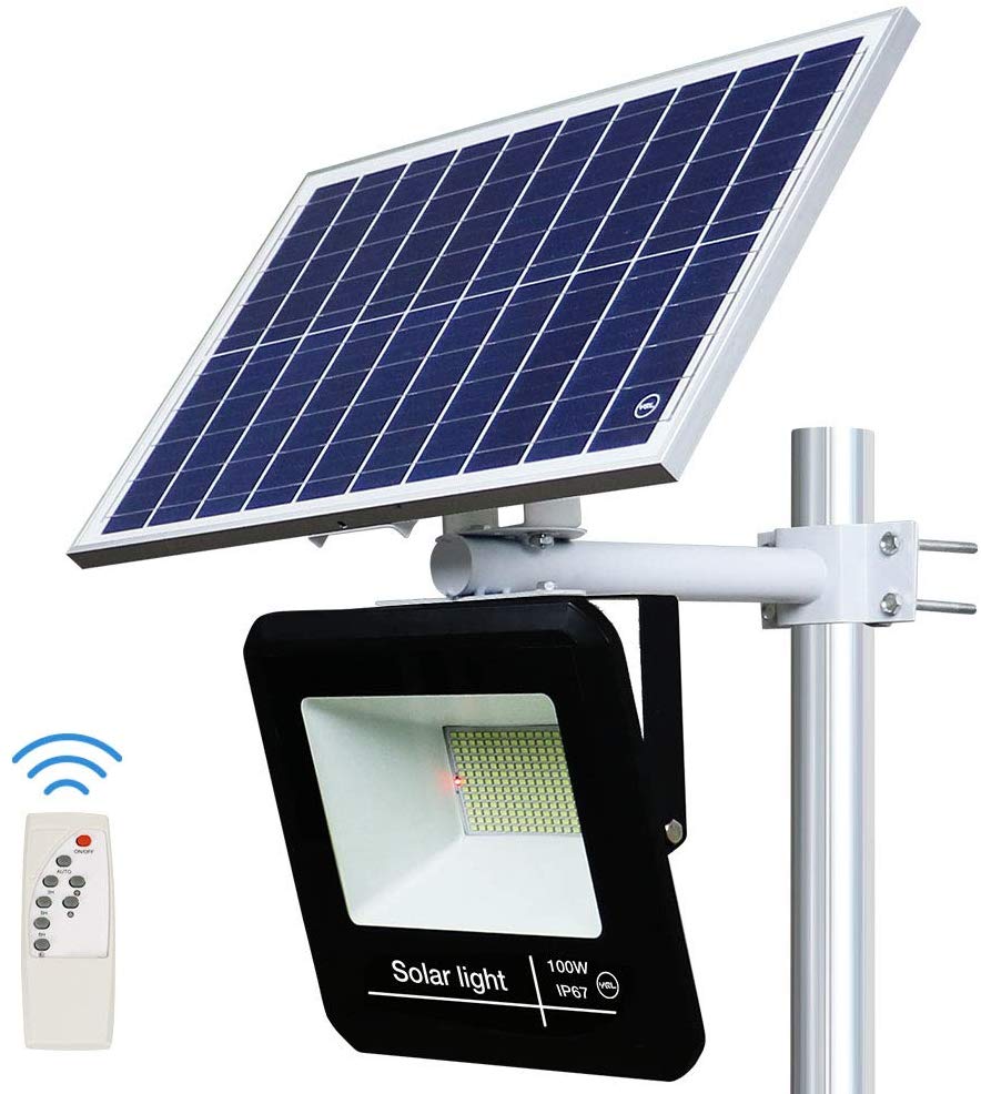 Solar Street Lights Outdoor 80 Watts Security Flood Light Auto on off 600lm for sale online