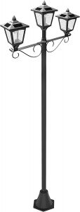 Solar Smart Creations Solar-Powered 72-Inch Triple-Head Solar Lamp Post